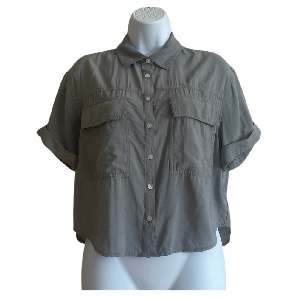 Madewell Cropped Button Front 
Utility Shirt